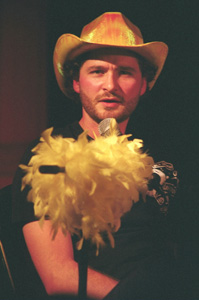 Charlie Pickering in leader's jersey